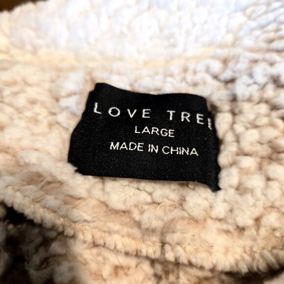 Love Tree Large Cream  Textured Women's Coat Jacket Misses Size L 12 14 Pocket - Picture 3 of 7